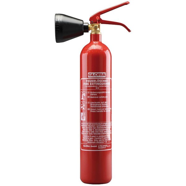 GLORIA CO2 Feuerlöscher 2 L KS 2 ST Stahl-Behälter